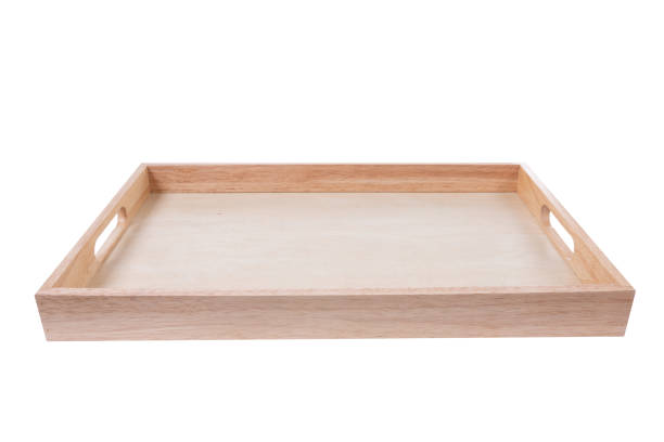 istock Wooden tray on white background with clipping path 1138425801