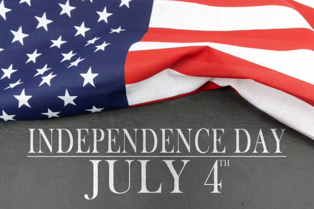istock Text Independence Day on American flag background 1138434781