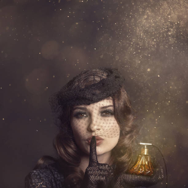 Retro woman with magical perfume