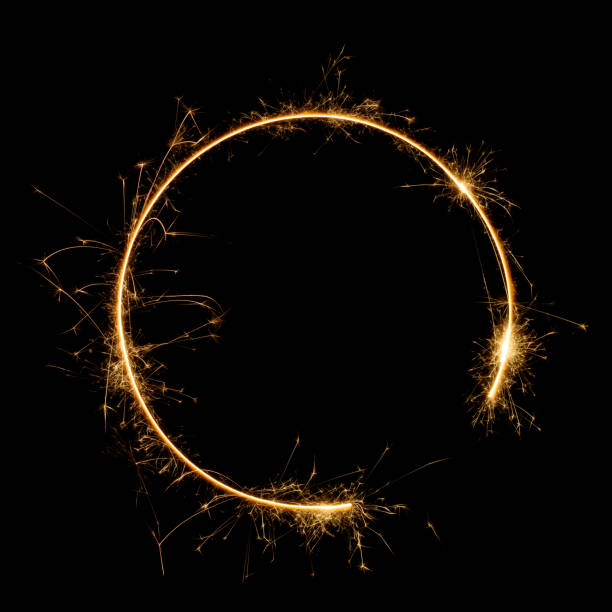 istock Burning bengal fire sparkler round letter o number zero 1138436755