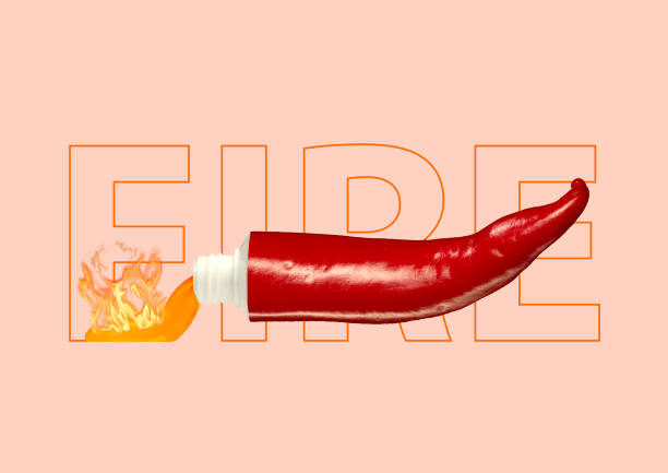 Seasoning hot chili sauce. Modern design.