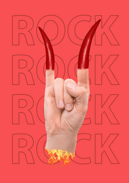 Hot like rock music. Modern design. Contemporary pop-art collage.