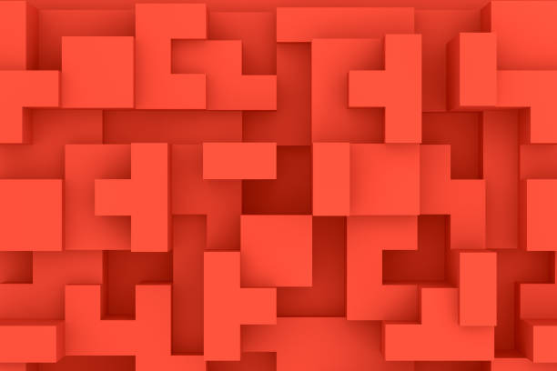 istock 3D Abstract red geometric shapes, logic game 1138437161