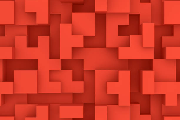 istock 3D Abstract red geometric shapes, logic game 1138437396