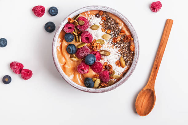 istock Delicious smoothie bowl with berries and dryed coconut. 1138438614