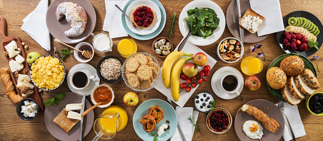 Breakfast table.