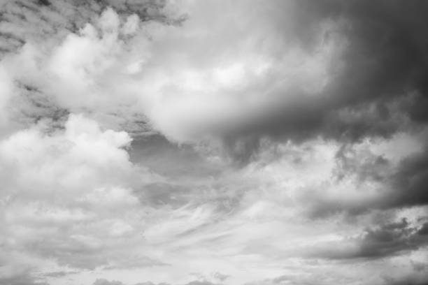 Dramatic dark stormy sky in black and white