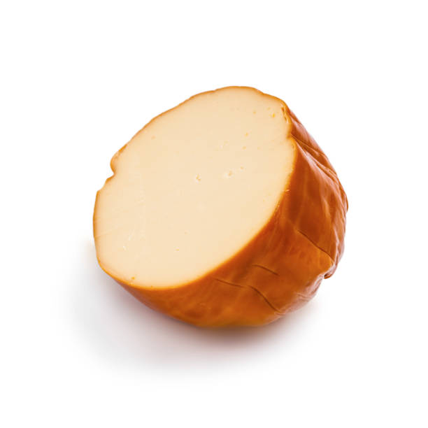 istock Special smoked cheese isolated on the white background 1138447872