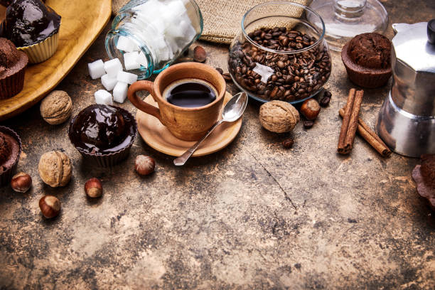 istock Crafting coffee in clay cup with bean 1138449185