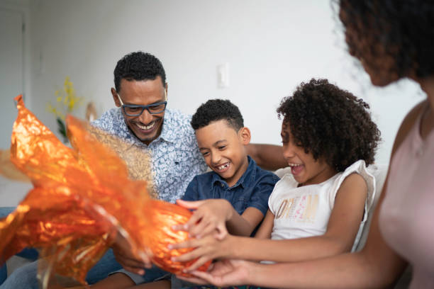 istock Family celebrating easter at home 1138452565