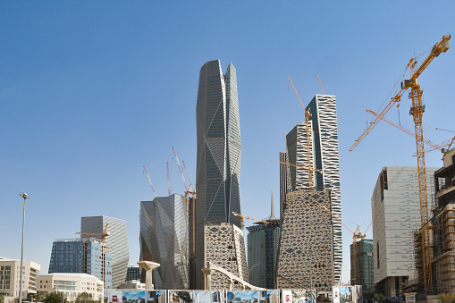 Riyadh, Saudi Arabia, KSA, Feb 01 2019, new buildings being constructed in the new King Abdullah Financial District