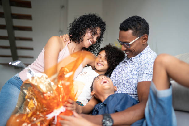istock Family celebrating easter at home 1138452990