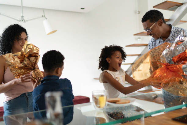 istock Family celebrating easter at home 1138454298