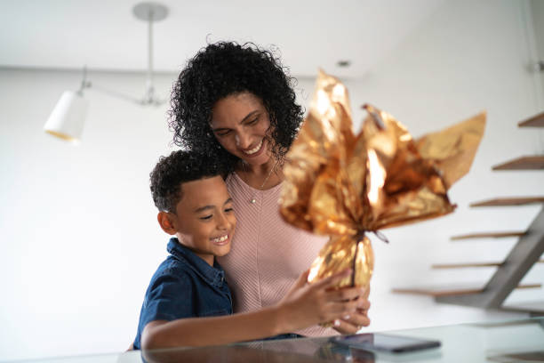 istock Mother and son celebrating easter at home 1138456563