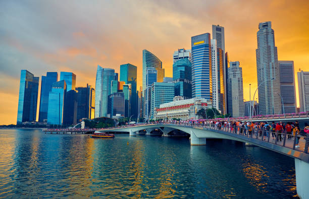 istock Singapore skyscrapers during sunset 1138456909
