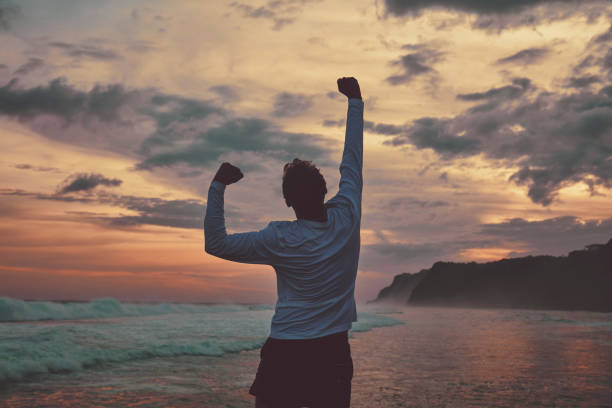 Man enjoying on the beach.