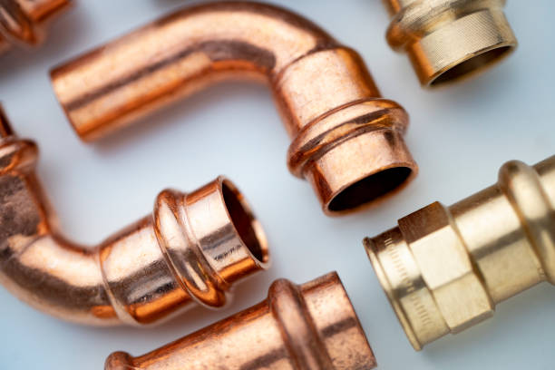 istock Plumbing various copper pipes and fittings 1138461446