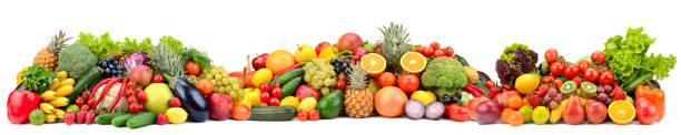 istock Composition variety fresh fruits and vegetables 1138461569