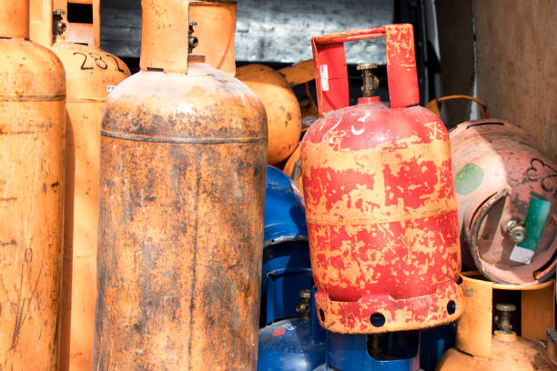 istock Cylinder gas bottles for refill and supply 1138466112