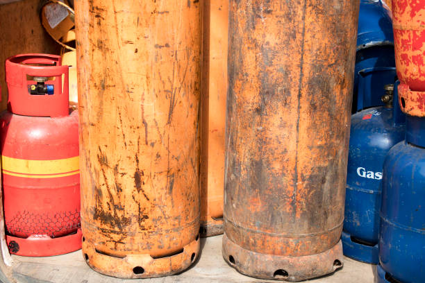 istock Cylinder gas bottles for refill and supply 1138466280