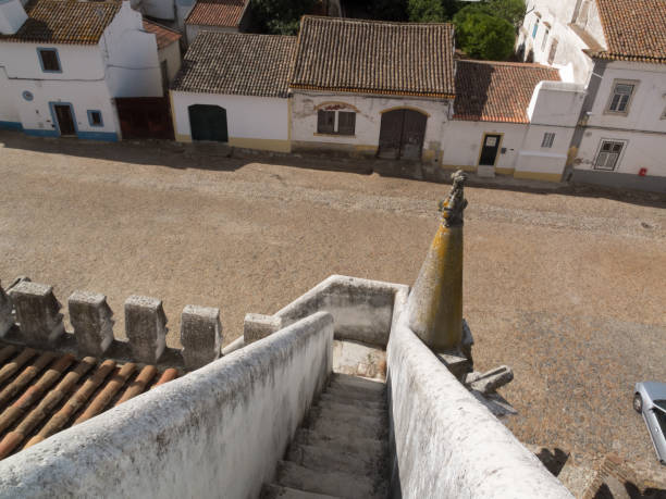 Close-up view of the old village of Viana do Alentejo, Evora, Portugal.