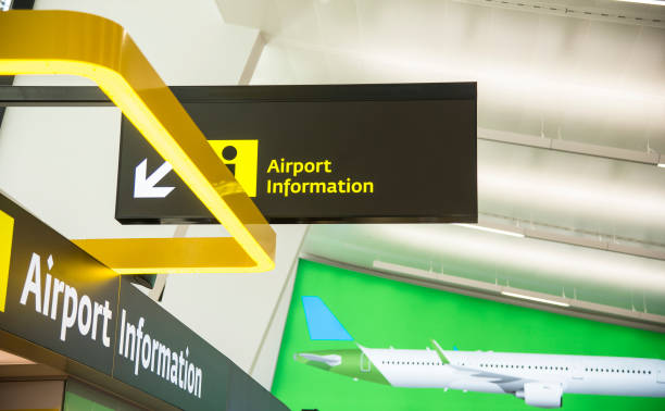 istock Airport information sign for helping a passengers 1138467838