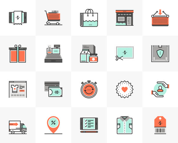 Shopping Store Futuro Next Icons Pack vector art illustration