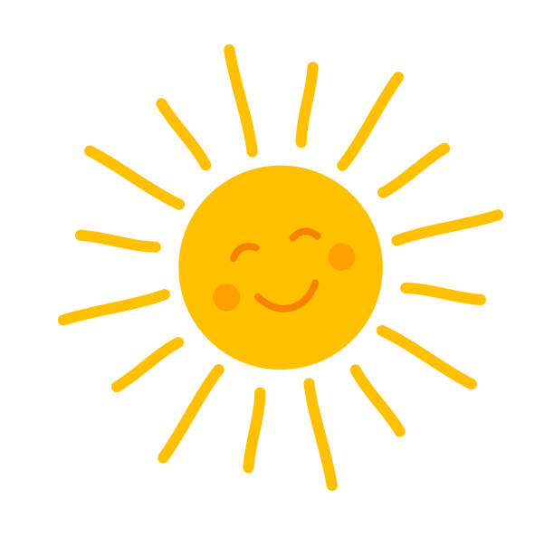 Cute smiling sun icon. Cute smiling sun icon. Vector illustration sun clipart stock illustrations
