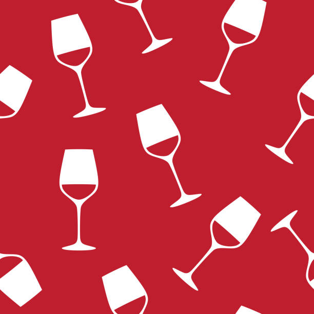 шаблон бокала вина - wineglass wine glass red wine stock illustrations