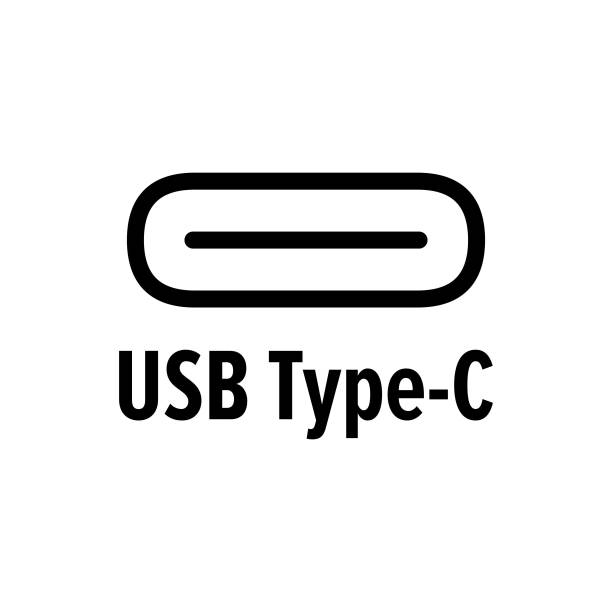 illustrations, cliparts, dessins animés et icônes de symbole usb type c - câble usb
