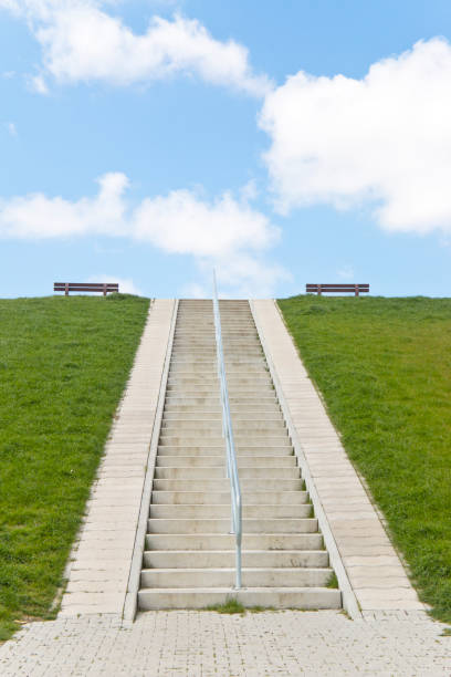 istock Stairs up to the dike 1138478458