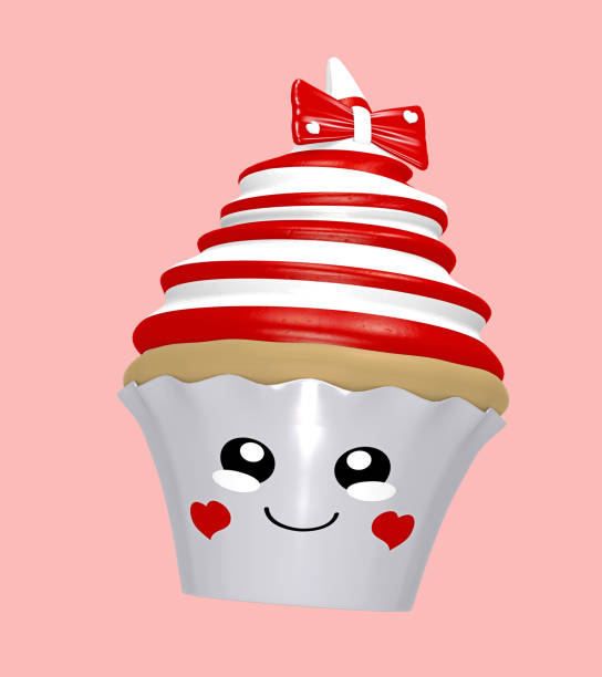 istock cute cupcake with red and white rings 1138479722