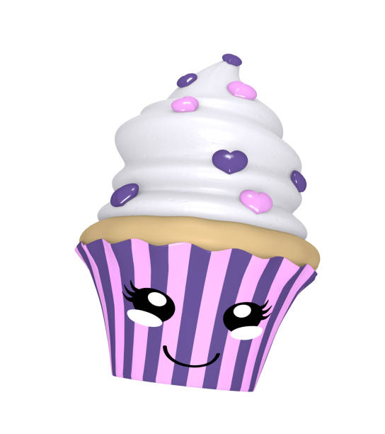 istock cute cupcake in pink and purple 1138479802