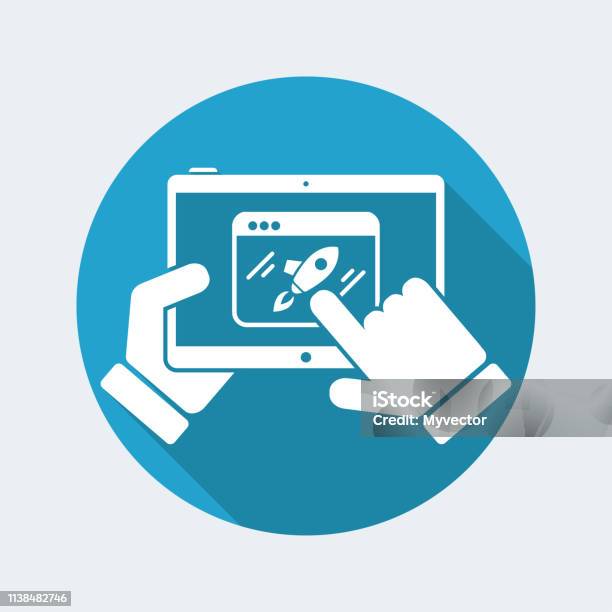 Powerfull App Icon Powerful Application On Tablet Stock Illustration - Download Image Now ...