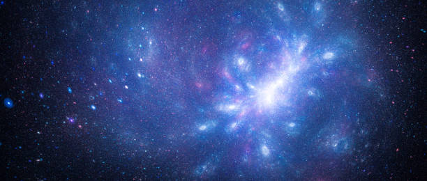 niebieski świecący międzygwiezdny gwiezdny teren z galaktyczną anomalią - space anomaly zdjęcia i obrazy z banku zdjęć