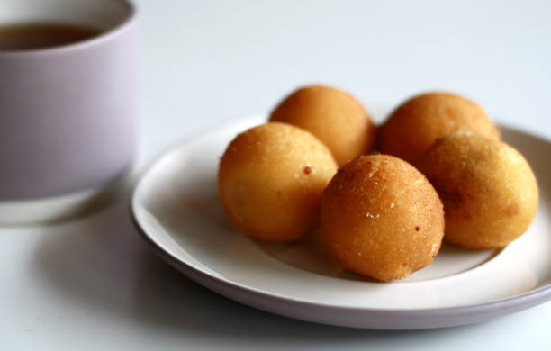 Misro and Tea Misro, Indonesian Traditional Fritters, and a cup of tea. gorengan stock pictures, royalty-free photos & images