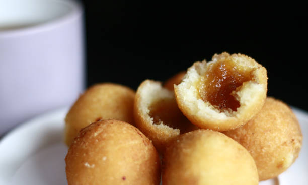 Misro and Tea Misro, Indonesian Traditional Fritters, and a cup of tea. gorengan stock pictures, royalty-free photos & images