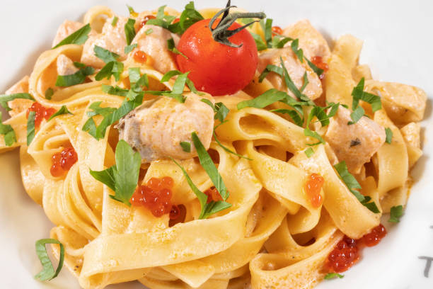 istock The Italian paste with seafood. Top view. 1138504311