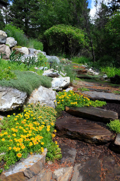 istock Up The Natural Stone Garden Steps 1138507796