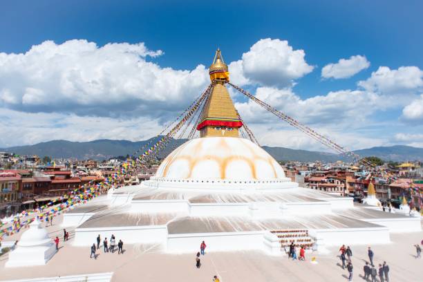 boudhanath - bodnath stupa photos et images de collection