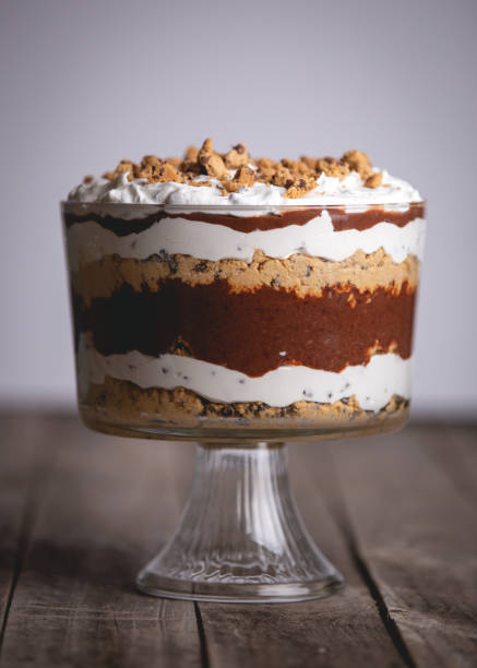 Delicious cookie dough trifle Easy dessert we made for a large party parfait photos stock pictures, royalty-free photos & images