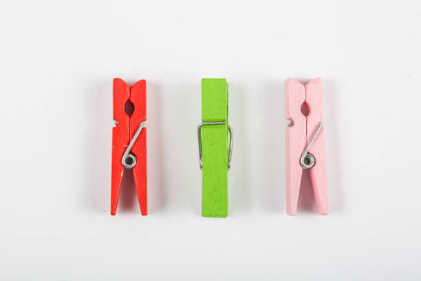 istock Colored wooden clips, office supplies 1138512962