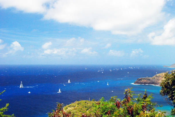 istock Beautiful blue waters of Antigua under a sunny sky. 1138514829