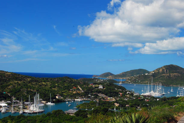 istock Beautiful blue waters of Antigua under a sunny sky. 1138514929