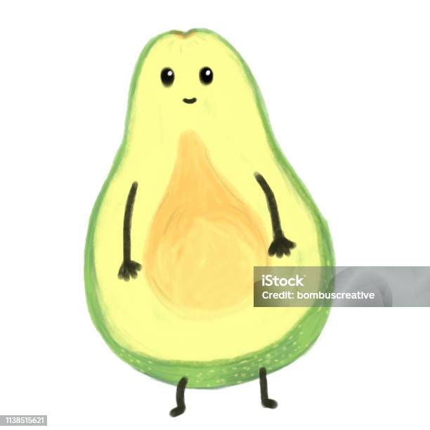 Alligator Pear Character Stock Illustration - Download Image Now - Avocado, Art, Characters