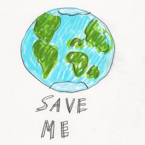Save Me Earth vector art illustration