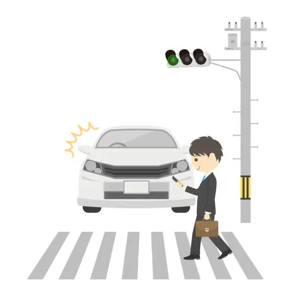 Vector illustration of crosswalk