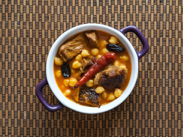 istock Lamb spicy soup with chickpeas. Moroccan food. 1138520895