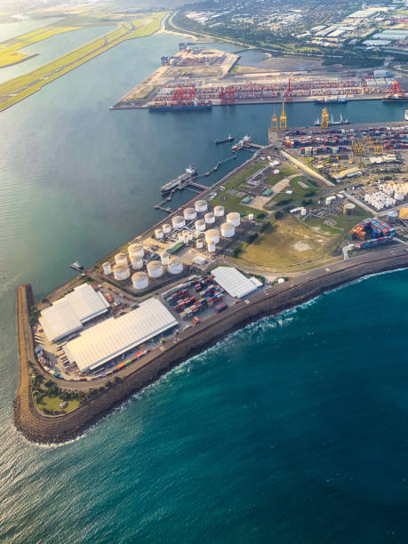 istock Aerial View Over Oil Refinery in Sydney 1138525951