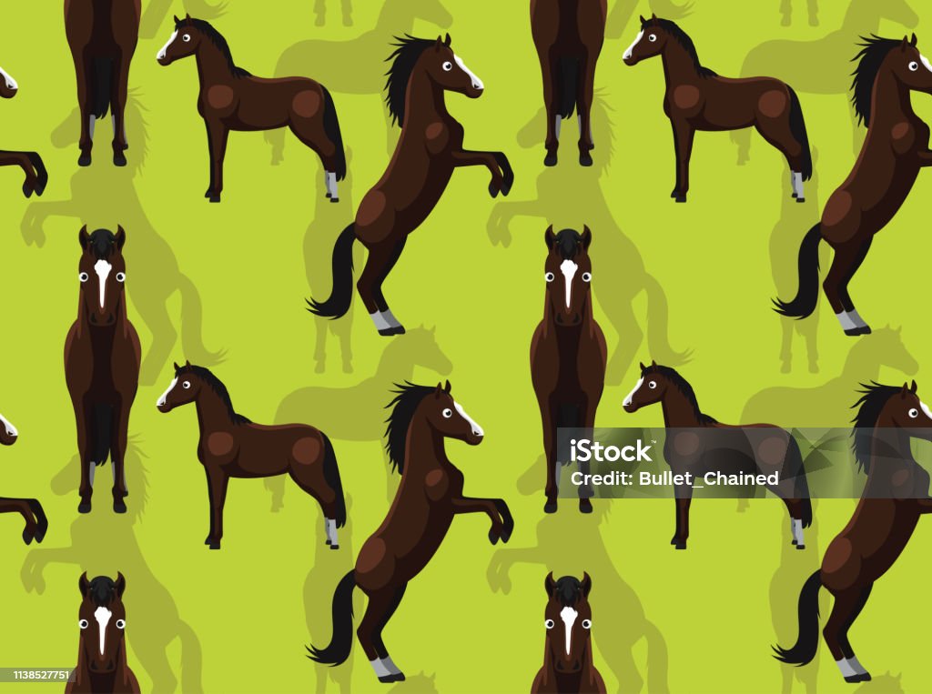 Horse Marwari Cartoon Background Seamless Wallpaper Stock Illustration -  Download Image Now - iStock